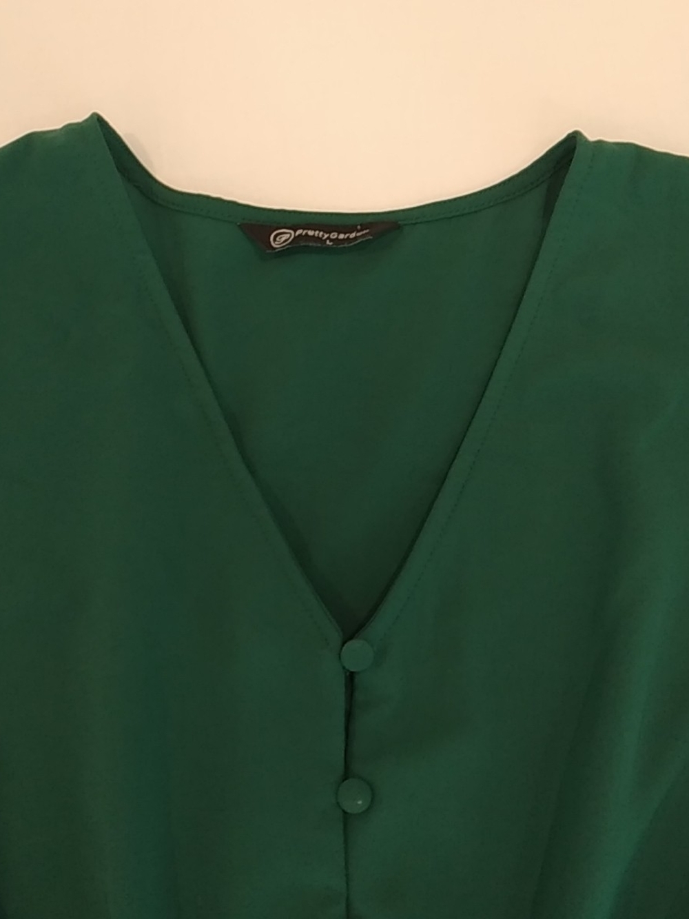 Hunter, Pine Green Pleated Maxi V-neck Dress Size L - Picture 2 of 5